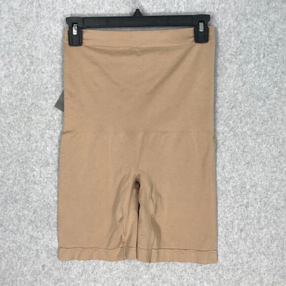 Yummie Shapewear Womens M/L Black Tan Shorts 2 Pack High Waist Shaping Smoothing - Picture 9 of 12